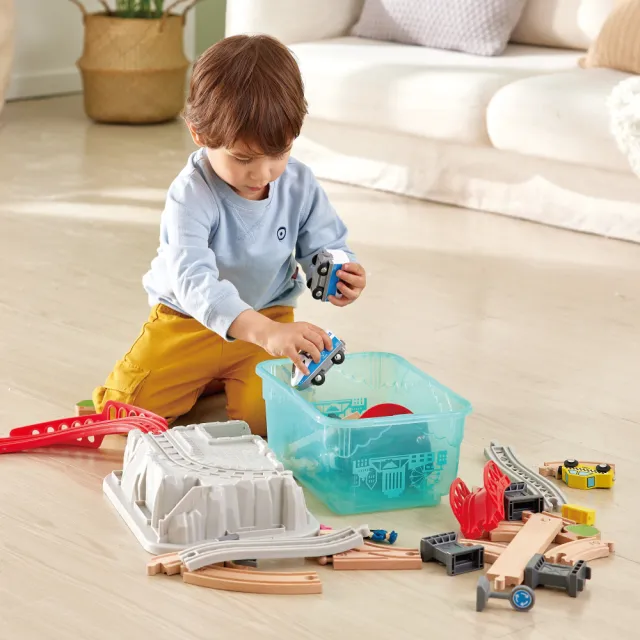 【Hape】超人氣經典軌道組5款任選(軌道車/火車/汽車/軌道遊戲/家家酒/玩具車)