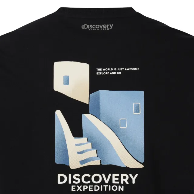 【Discovery Expedition】Freshvent 露台圖案短袖T恤 上衣 (DXRS7K063-BKS)