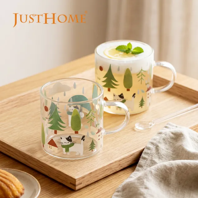 【Just Home】貓咪樂園耐熱玻璃杯120ml-6件組(杯 玻璃杯 耐熱玻璃)