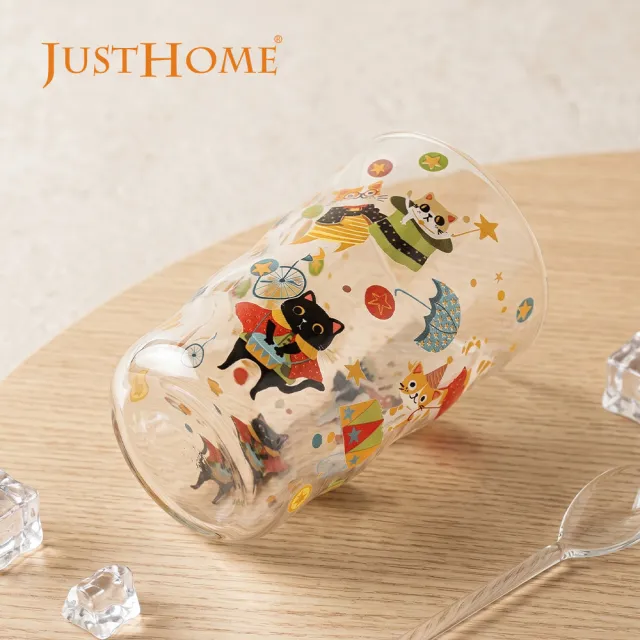 【Just Home】萌系動物透明玻璃雲朵杯470ml單入-2款可選(杯 玻璃杯 耐熱玻璃)