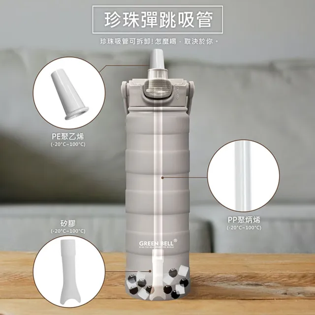 【GREEN BELL 綠貝】316不鏽鋼陶瓷靡顏保溫杯750ml-吸管/直飲兩用(陶瓷內膽 不留異味 保冷 保冰 SGS)