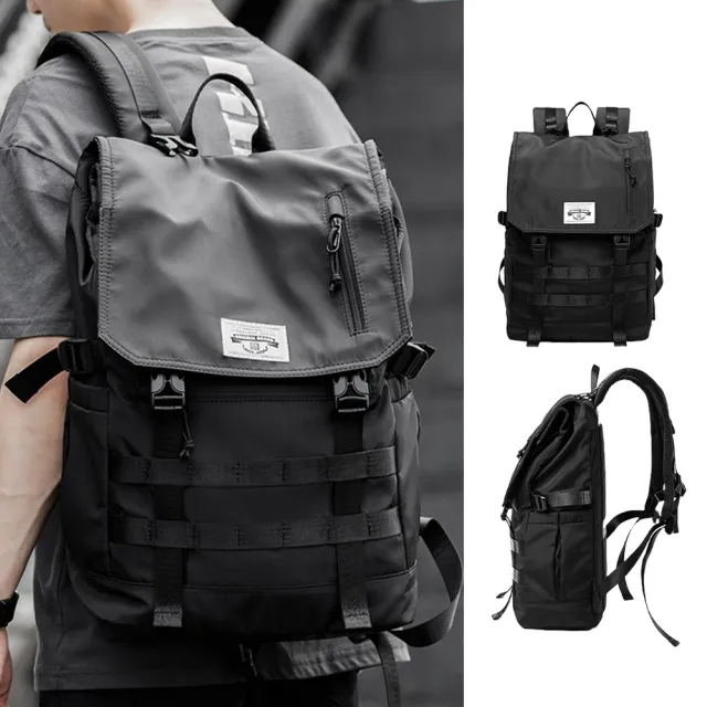 【KEDDY】輕便雙肩包-多功能登山包-男生旅行背包-大容量雙肩包-17吋電腦包-可擴展後背包-登山旅行包