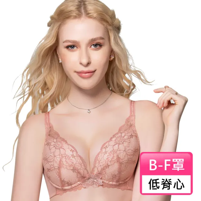 【Swear 思薇爾】撩波無拘束之花系列B-F罩蕾絲包覆女內衣(萩金膚)_出清品