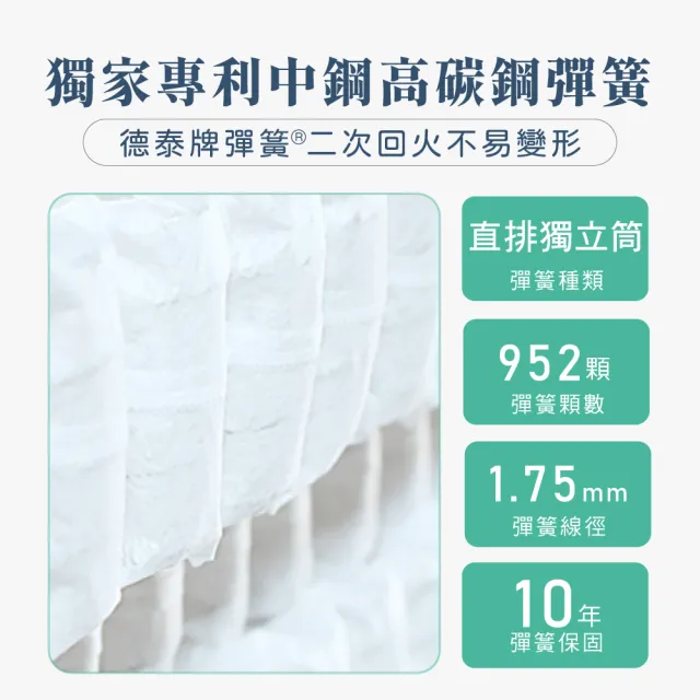 【德泰法蘭西床】索歐系列 頂級飯店獨立筒 彈簧床墊-雙人5尺