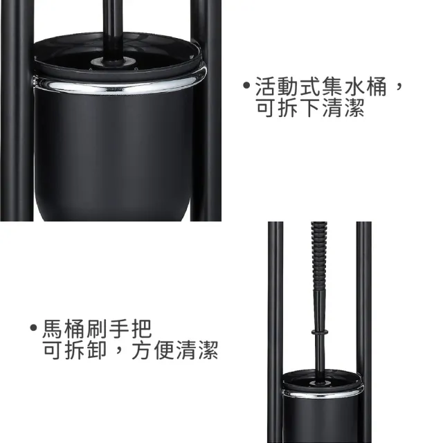 【KELA】德國 Fabio立式捲筒衛生紙架+馬桶刷 墨黑 / 清潔刷 衛浴用品 衛浴清潔 紙巾架