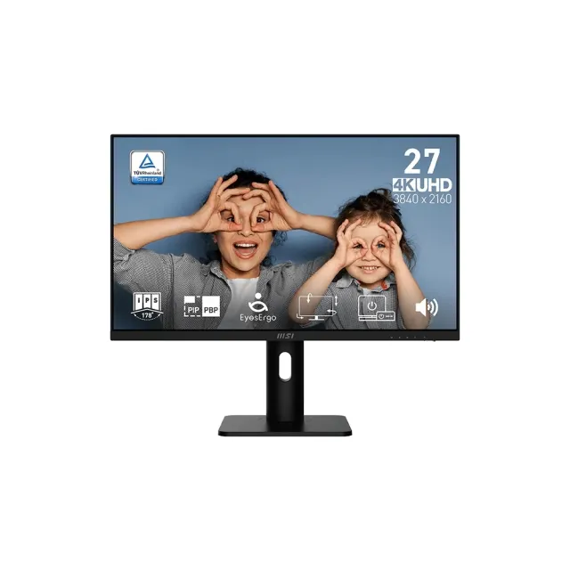 【MSI 微星】PRO MP273UP E6 27型 4K IPS 60Hz 護眼商用螢幕(UHD/EyesErgo護眼/4ms/內建喇叭)