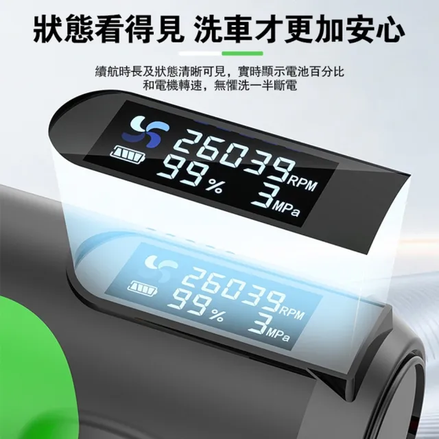 【Ogula 小倉】高壓清洗機 高壓洗車機 自吸兩用 數顯電量 無刷高壓洗車槍（五節兩電）無線洗車機 高壓水槍