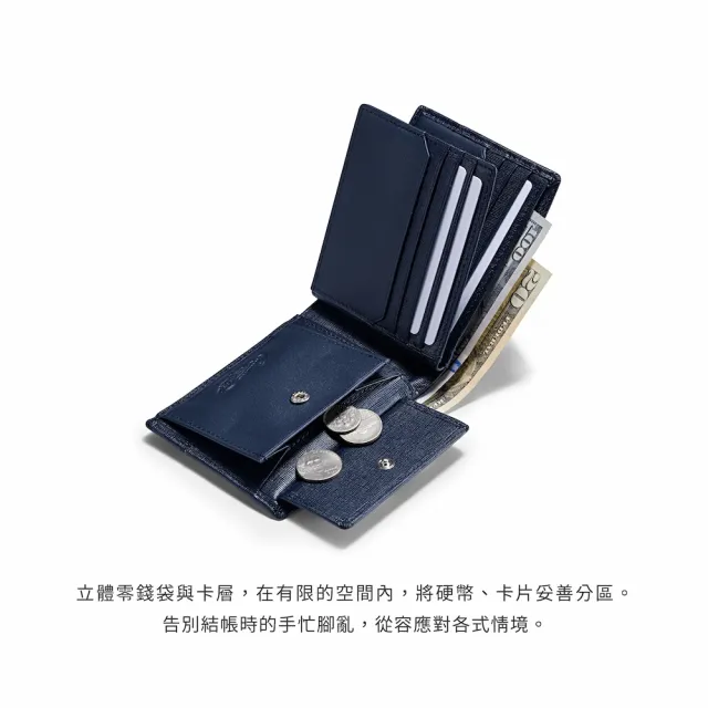 【Crocodile】真皮短夾 8卡 壓釦式零錢袋 送禮推薦 Oxford 2.0系列-0103-12103-鱷魚皮件