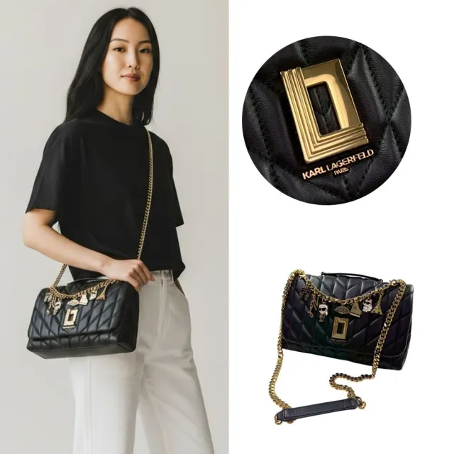 【KARL LAGERFELD 卡爾】經典菱格 Karl Lagerfeld 仕女包 宴會包 真皮 老佛爺 手提包 單肩包 斜背包@1864