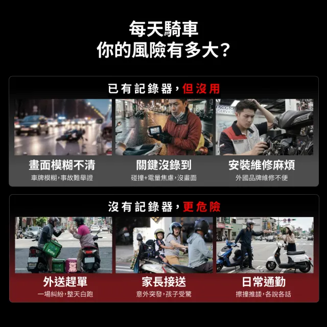 【PX 大通】台灣製造 一扣即錄 2代 Sony 前後雙鏡 機車 行車記錄器 9小時錄影 安全帽 紀錄器 防水(M17S)