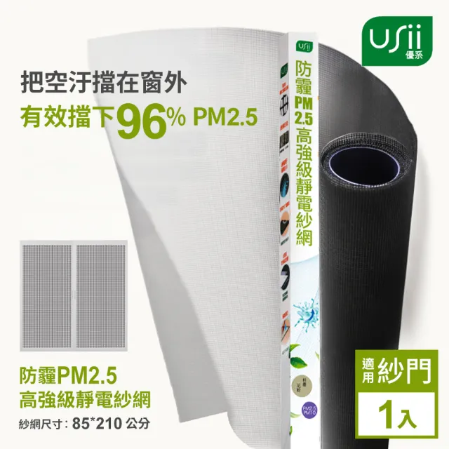 【USii 優系】防霾PM2.5高強級靜電紗網-85x210cm(門用)