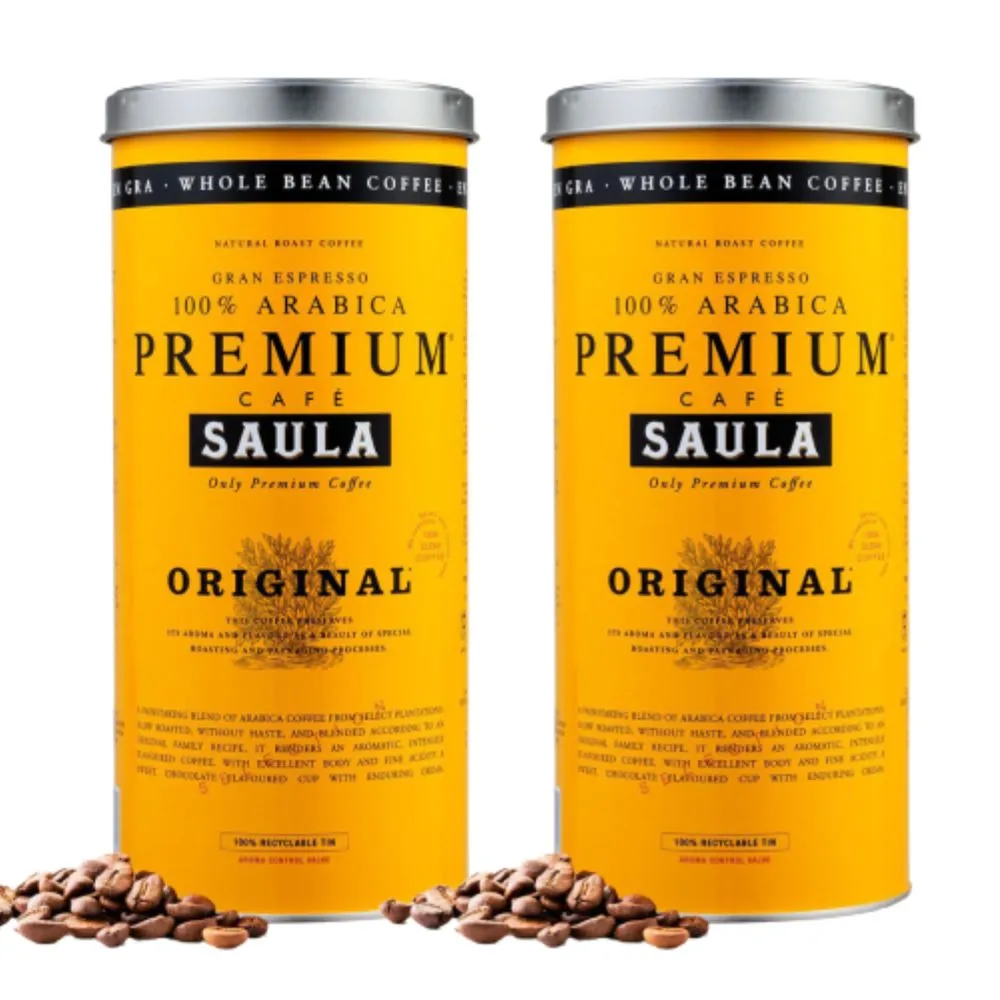 【SAULA】頂級優選咖啡豆500gX2(100%阿拉比卡 風靡西班牙70年 米其林餐廳選用 法拉利樂園指定 送禮首選)