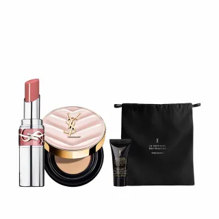 【YSL】官方直營 超模光感水潤彩妝組(粉氣墊+水唇膏新品)