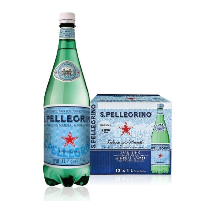 【S.Pellegrino 聖沛黎洛】即期良品 天然氣泡礦泉水寶特瓶裝1000mlx12瓶/箱(效期:2026/9)