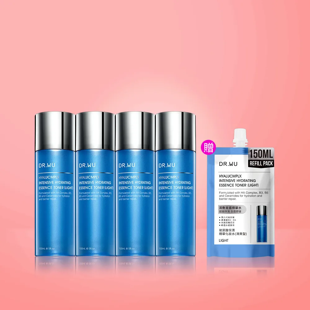 【DR.WU 達爾膚】玻尿酸保濕精華化妝水150ML(清爽型 4入組)