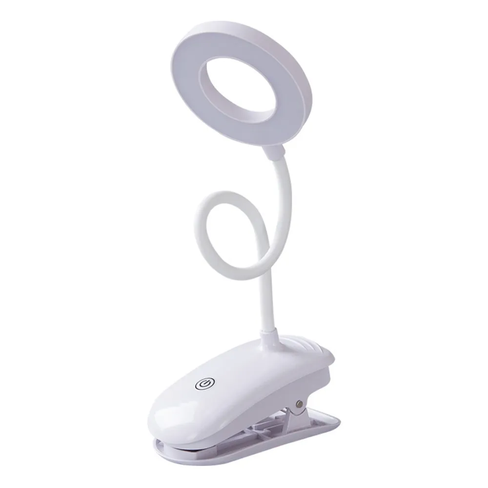 【BONum 博紐】環形LED護眼無線夾燈內附USB延長線(usb USB led 檯燈 手機 床 睡覺 冬天 充電 電池)