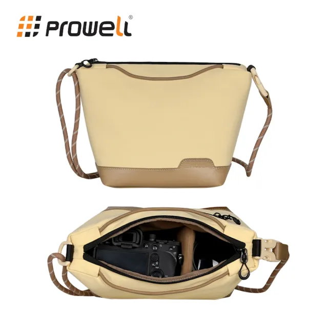 【PROWELL 普樂威】雙11 WIN-23611 文青風相機斜背包 輕量防潑水 一機兩鏡相機包 休閒側背包 側 