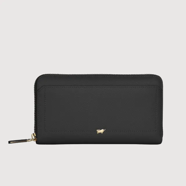 【BRAUN BUFFEL 德國小金牛】婕娜 13卡拉鍊長夾-多色任選(BF2005-602-BK/BRA) 錢包送禮推薦