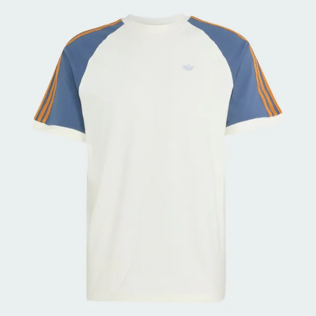 【adidas 愛迪達】Cali Tee 男 T恤 運動上衣 休閒短袖 白 藍袖 亞版 純棉(KX1261)