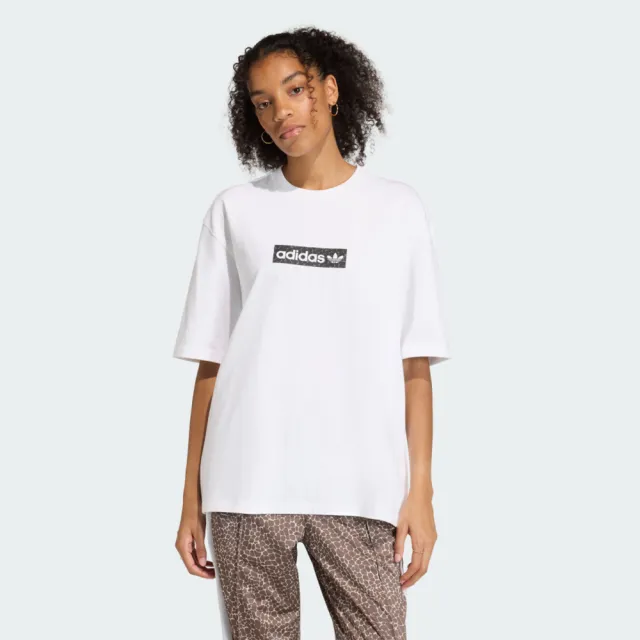 【adidas 愛迪達】Aop Ss T-shirt 女 T恤 運動上衣 休閒短袖 白 亞版 純棉(KD8812)