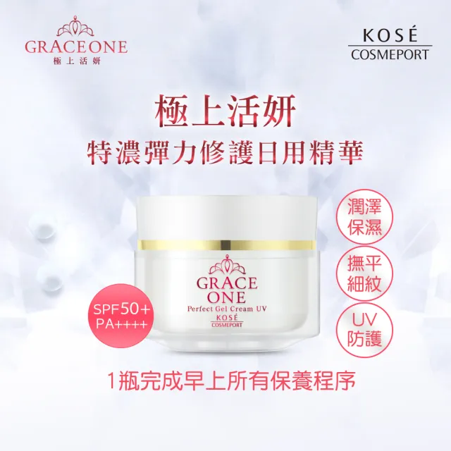 【KOSE 極上活妍】特濃彈力修護日用精華100g-2入(防曬小白瓶/保濕面霜/防曬/母親節送禮)