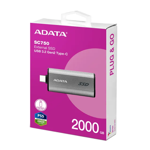 【ADATA 威剛】SC750 1TB 外接式固態硬碟