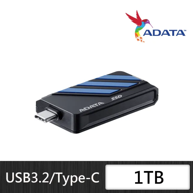 【ADATA 威剛】SC735 1TB 外接式SSD固態硬碟 黑藍