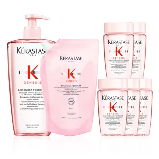 【KERASTASE 巴黎卡詩】粉漾芯生髮浴永續組(清爽型/一般型髮浴500ml+清爽型補充包500ml)