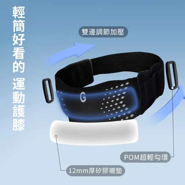 【Cube】運動矽膠髕骨帶 髕骨護膝 護膝綁帶 跑步防護護具 加壓可調節 登山/騎行/慢跑 1入