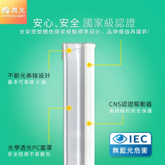 【DanceLight 舞光】4入組 1呎LED壁切三色支架燈T5 5W一體化調色層板燈(串接線另購)