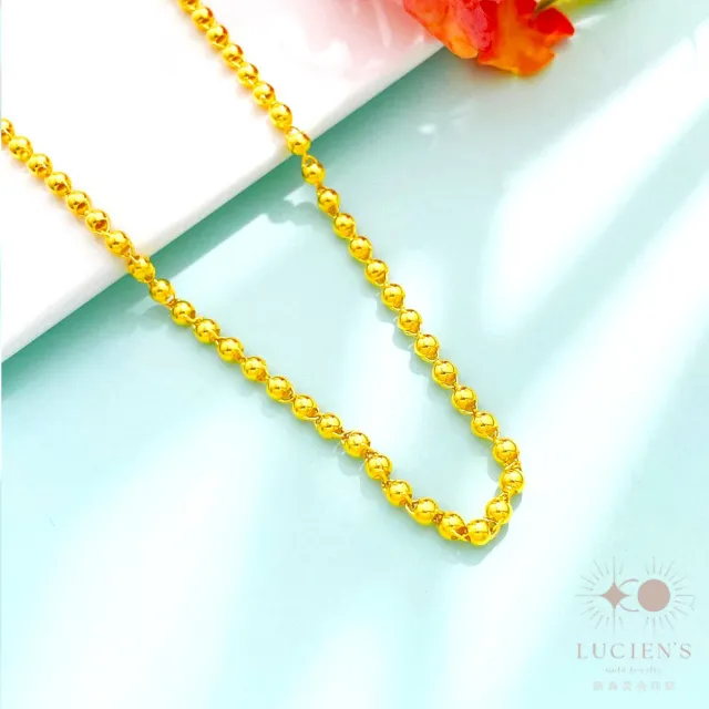 【路森】黃金項鍊(佛珠45CM 3.9MM金重:3.81錢+-0.03錢)