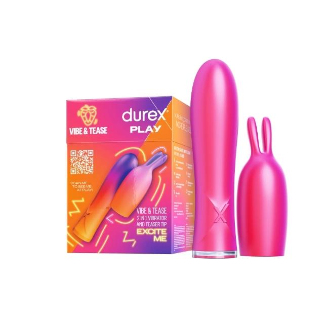 【Durex 杜蕾斯】二合一兔耳震動按摩棒1入(情趣用品/成人用品/成人情趣/自慰/飛機杯/性用品/成人展)