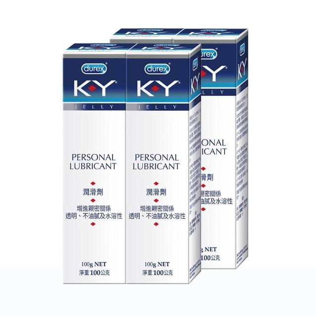 【Durex 杜蕾斯】KY潤滑劑4入(共400g 潤滑劑推薦/潤滑劑使用/潤滑液/潤滑油/水性潤滑劑/成人展)
