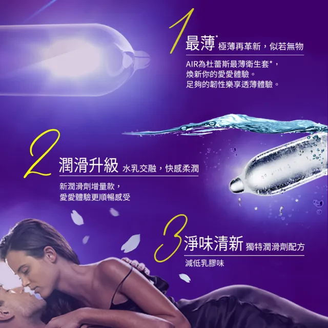 【Durex 杜蕾斯】AIR輕薄幻隱潤滑裝衛生套1盒(8入 保險套/衛生套/避孕套/安全套/避孕/避孕套/保險套推薦)