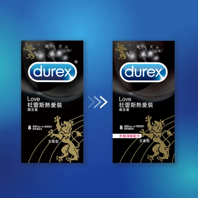 【Durex 杜蕾斯】熱愛裝王者型衛生套1盒(8入 保險套/衛生套/避孕套/安全套/避孕/避孕套/保險套推薦)