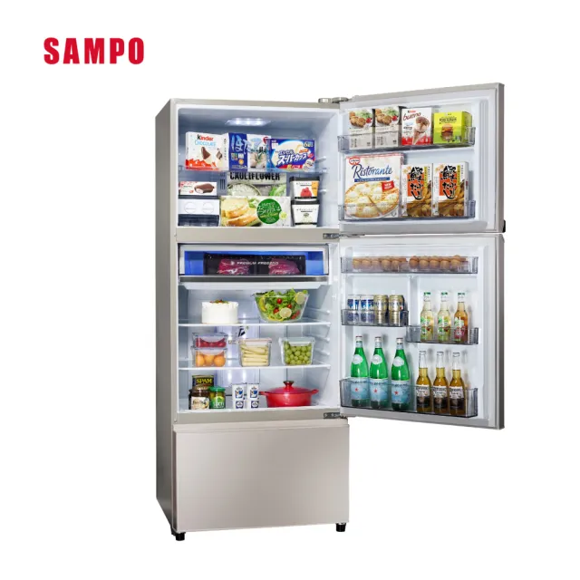 【SAMPO 聲寶】605公升一級星美滿極光鈦三門變頻冰箱(SR-F61DV-Y7)