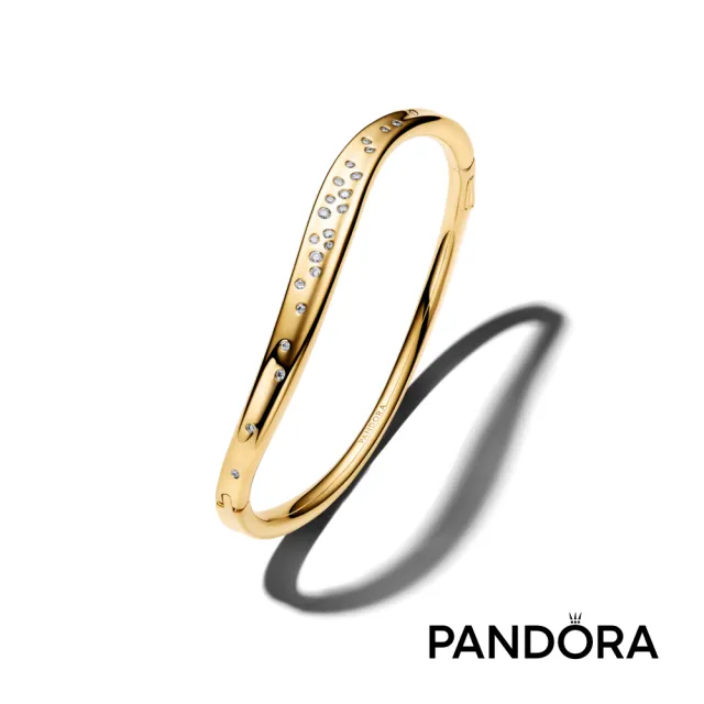 【Pandora 潘多拉】自然流線鑲石手環