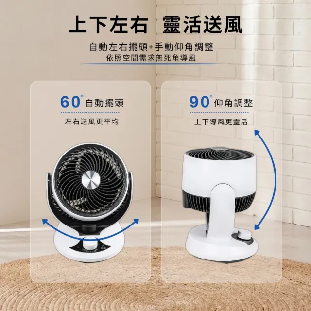 【勳風】8吋渦流循環桌扇/自動擺頭風扇(HFB-K7916)