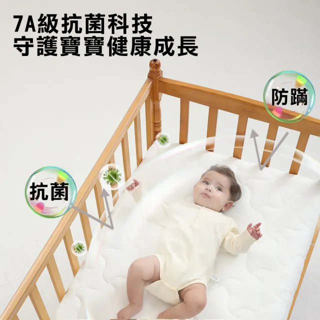 【HABABY環安家居】4D空氣纖維床墊 可水洗床墊 適用150床型拼接床(厚度8公分 透氣可拆洗 新生兒適用)
