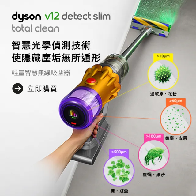 【dyson 戴森】限量福利品 V12 SV20 Detect Slim Total Clean輕量智慧吸塵器 光學偵測