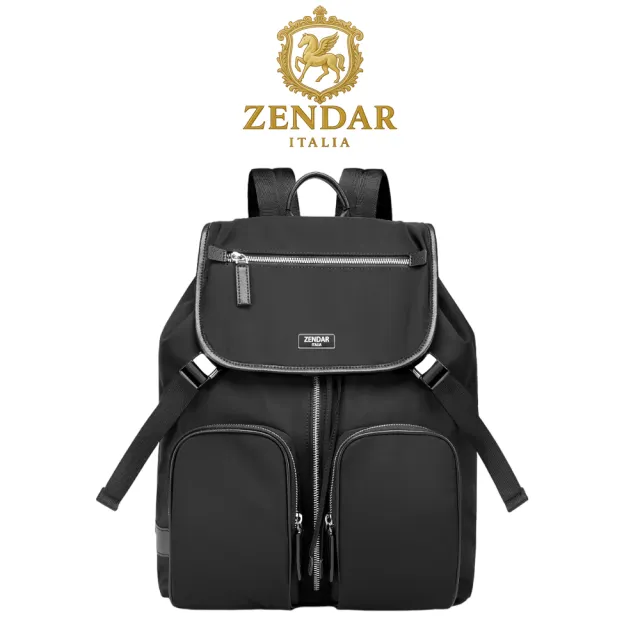【ZENDAR】台灣總代理 頂級高彈性防潑水休閒旅行後背包 瓦倫系列(黑色 男包 女包)