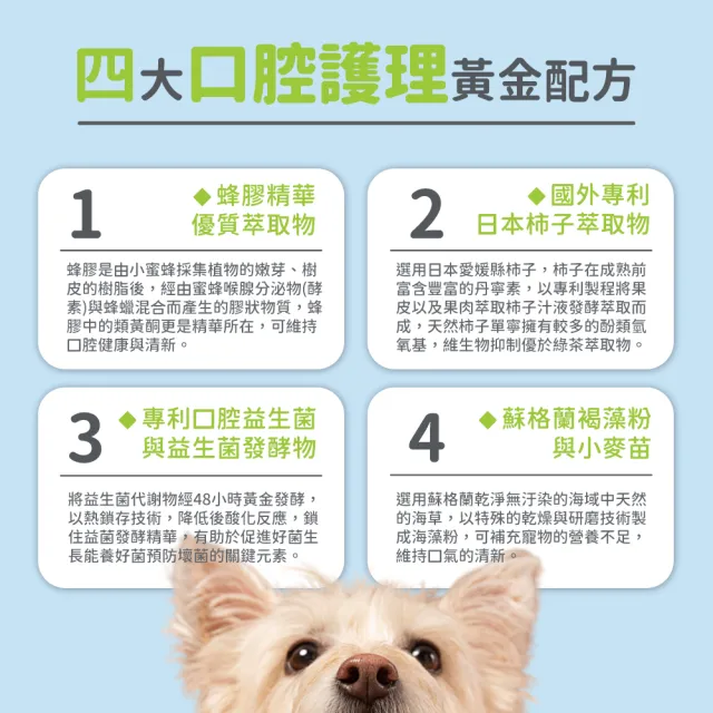 【PETS PLANET 毛孩星球】口腔清新護理保健粉(30包/盒) 蜂膠萃取物+柿子萃取物+酵母維他命B群+口腔益生菌