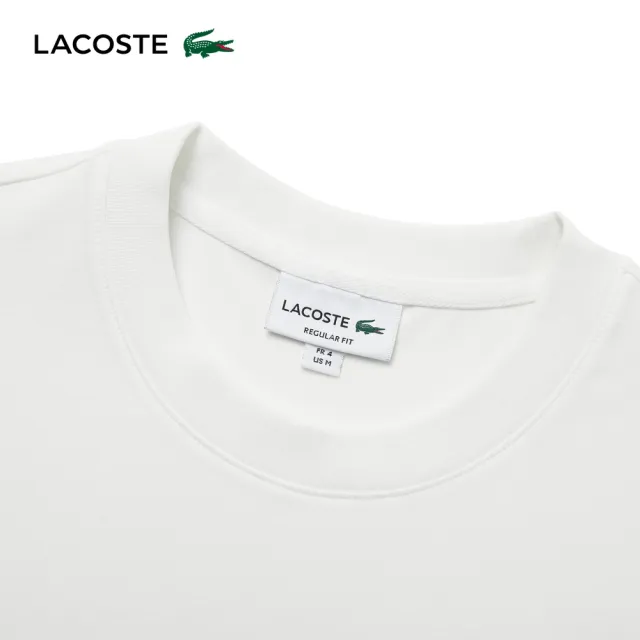 【LACOSTE】男款-口袋飾邊圓領短袖T恤(白色)