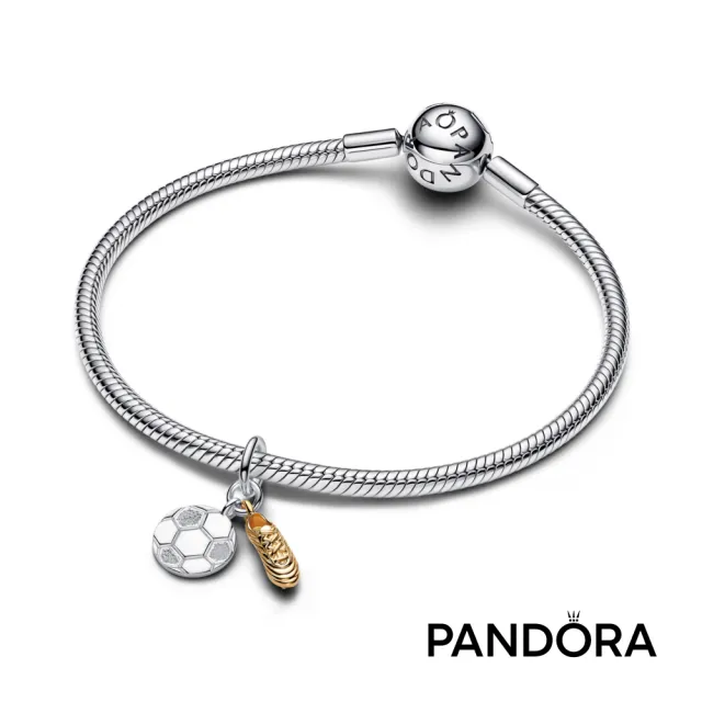 【Pandora 潘多拉】足球鞋雙墜吊飾