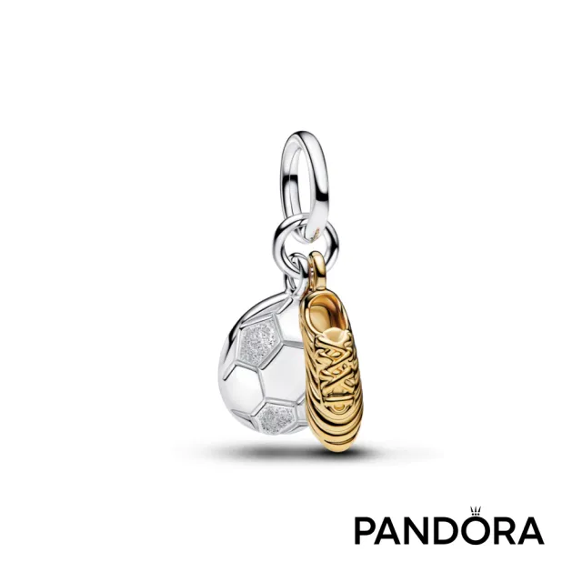 【Pandora 潘多拉】足球鞋雙墜吊飾