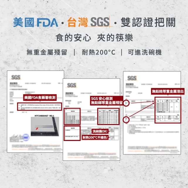【mo select】買一送一-享筷台灣製316不鏽鋼防滑六角筷-5雙x2組(筷子/匙筷/抗菌/餐具/抗菌餐具/316不鏽鋼)