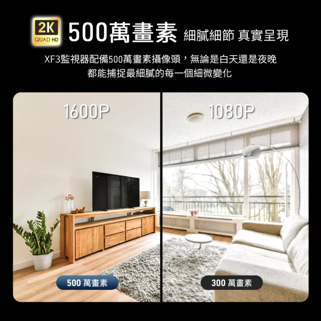 【FAMMIX 菲米斯】XF3 真2K 500萬畫素隱藏式鏡頭WiFi攝影機/監視器(全彩夜視/聲音偵測/雙向對講)
