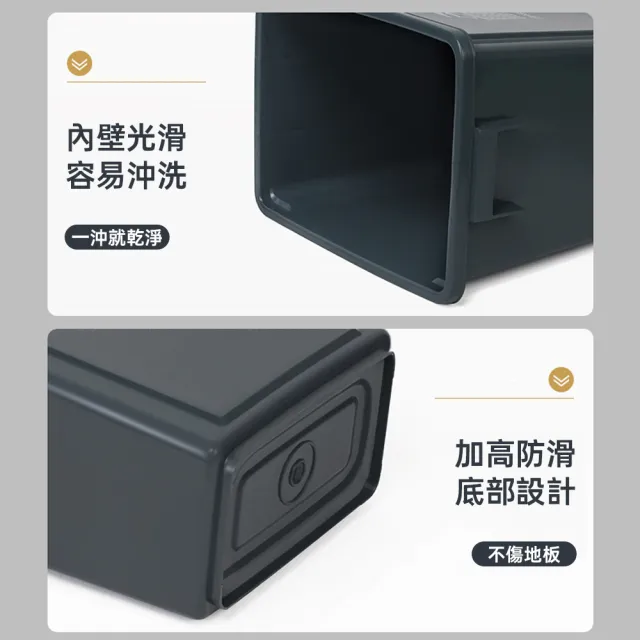 【TAMZU 潭祖】搖蓋垃圾桶 商用垃圾桶 戶外大容量垃圾桶廚房家用桶 60L大號垃圾桶 餐飲翻蓋桶 戶外帶蓋桶