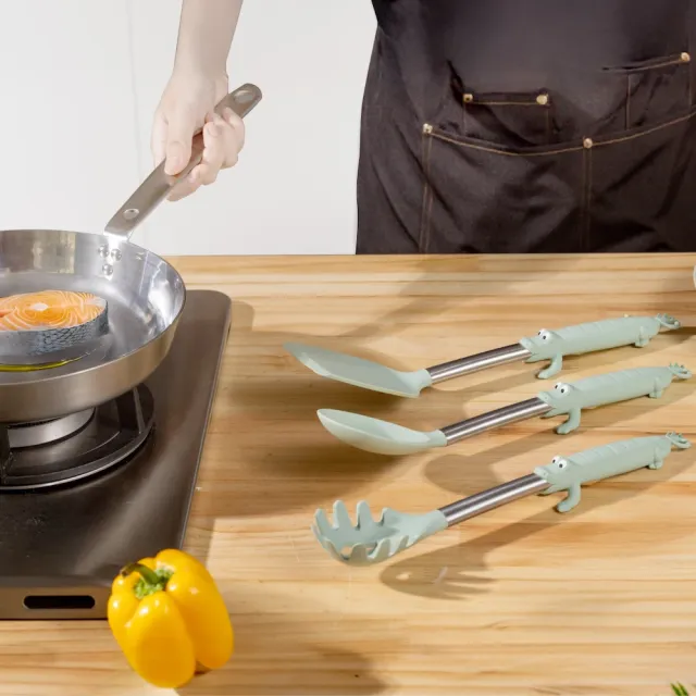 【Bone 蹦克】不沾鍋造型立掛廚具 (造型手柄/湯勺/鍋鏟/漏杓/食品級耐高溫)