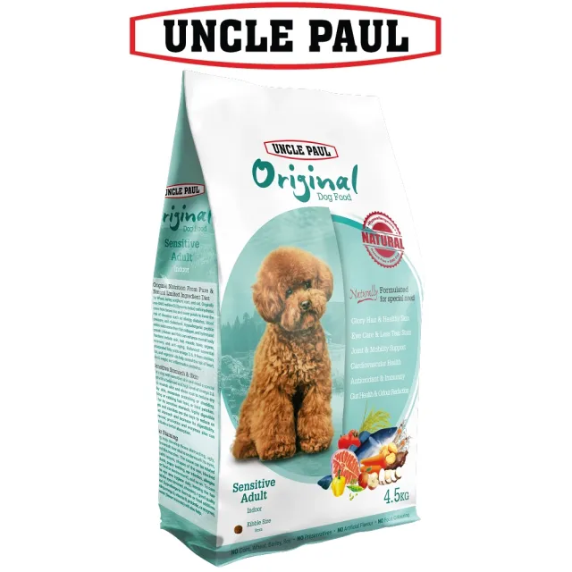 【UNCLE PAUL 保羅叔叔】田園生機狗食 4.5kg 低敏成犬-室內犬 (貴賓犬 成犬 老犬 熟齡犬 狗飼料)